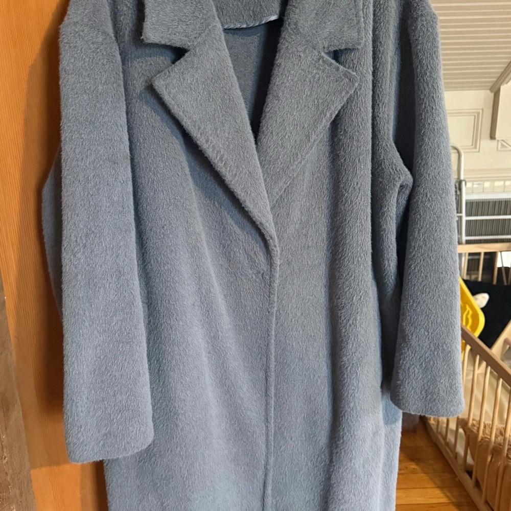 Nordstrom Long Lapel Light Blue Teddy Coat